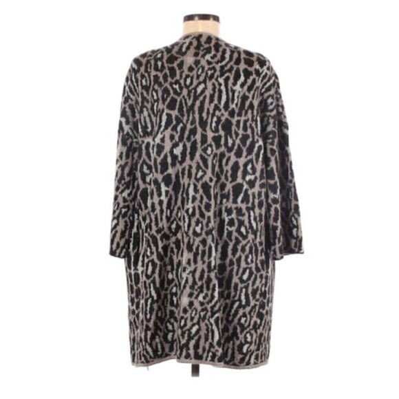 Joie Berit Cardigan S Mohair Wool Blend Long Leopard Print Oversized Cozy Warm - Picture 6 of 6